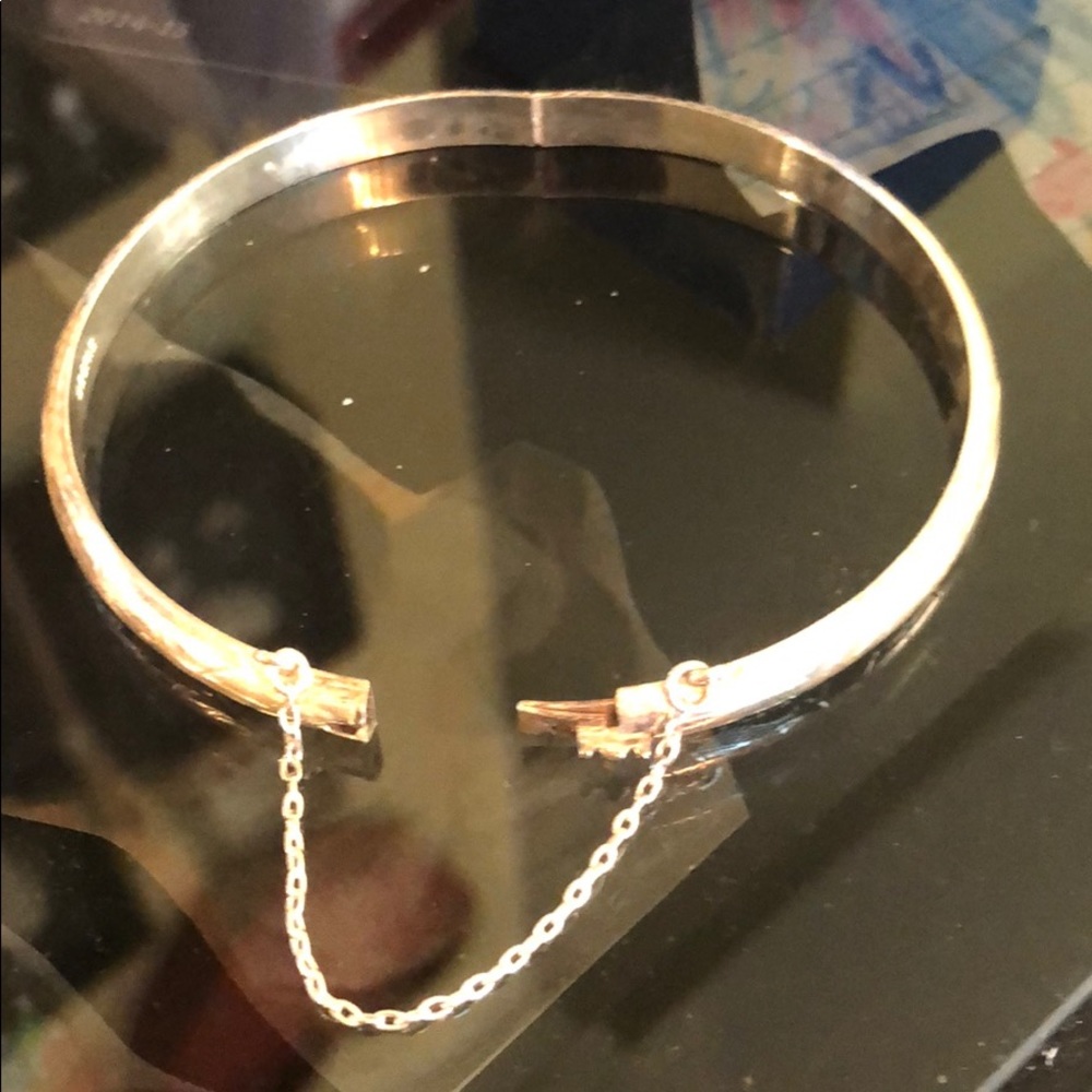Engraved Silver Bangle Bracelet - image 4
